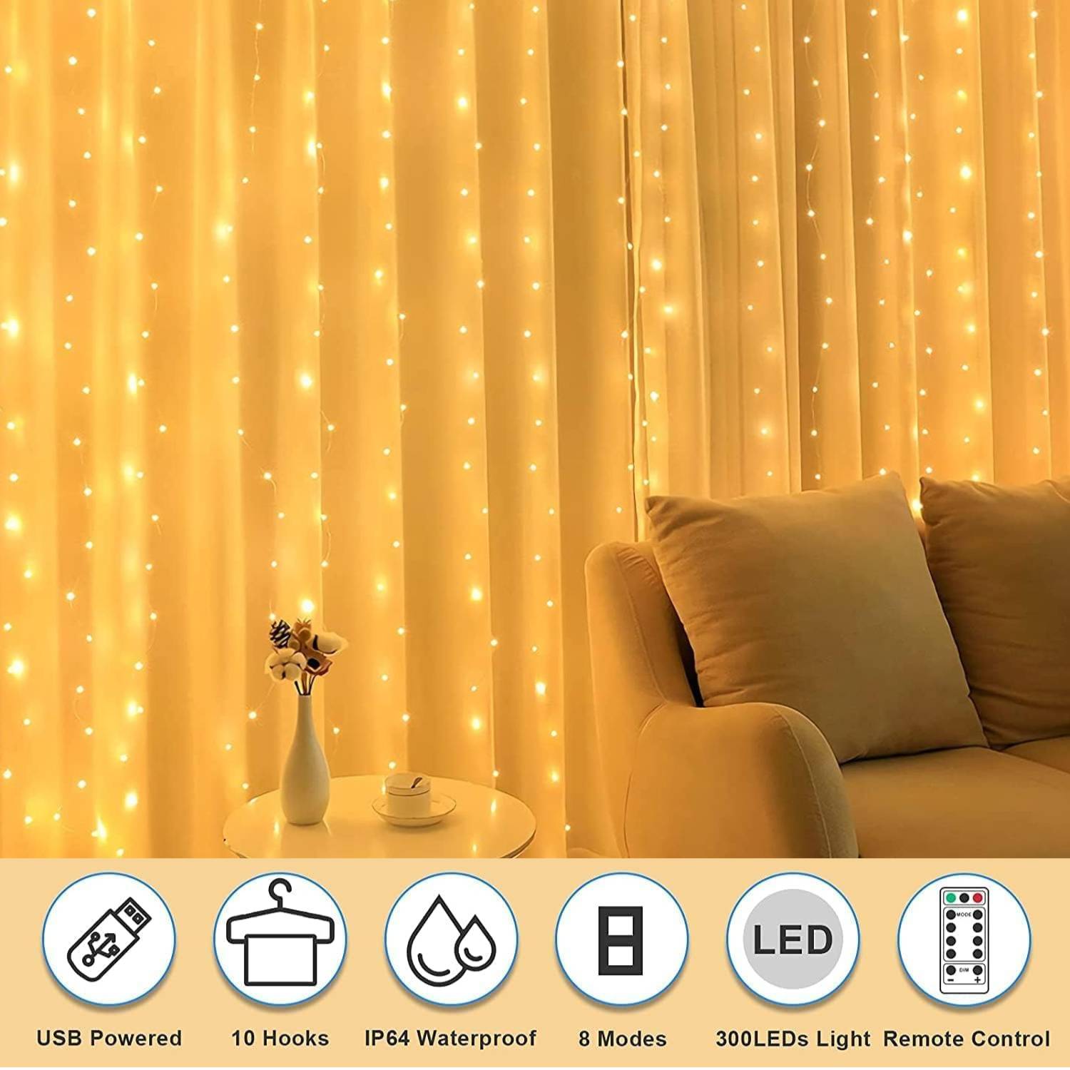Fairy Curtain Lights | Curtain String Lights | LED Curtain Light: image 3
